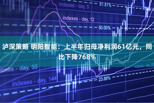 泸深策略 明阳智能：上半年归母净利润61亿元，同比下降768%