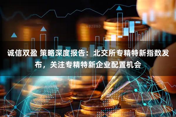 诚信双盈 策略深度报告：北交所专精特新指数发布，关注专精特新企业配置机会